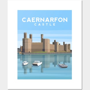 Caernarfon Castle and Harbour, North Wales Posters and Art